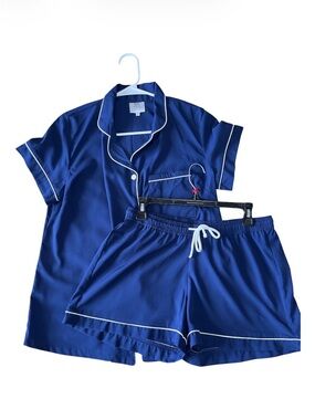 SS Weddings Navy Blue Satin Pajama Set - Size S - Bridesmaid Wedding PJ